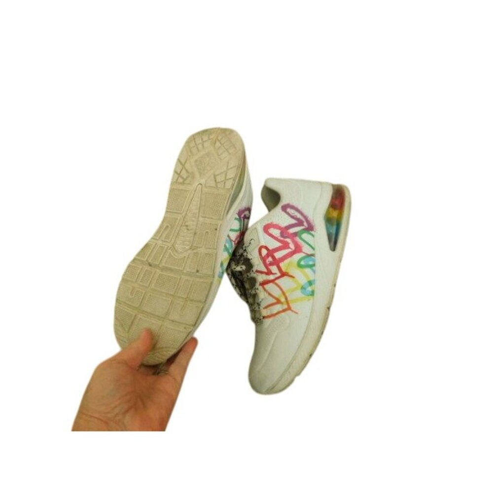 Skechers Size 11 Rainbow Heart Lace Up Athletic sporty Shoes - Picture 4 of 4